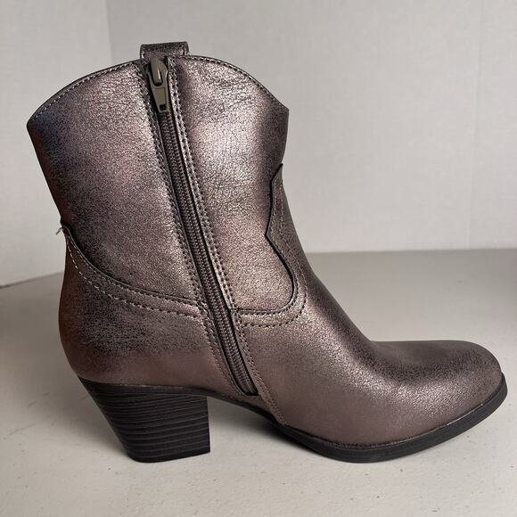Frye and Co Daxx Stacked Heel Cowboy Boots Platinum Western Shoes Women's 6.5 - Picture 5 of 14